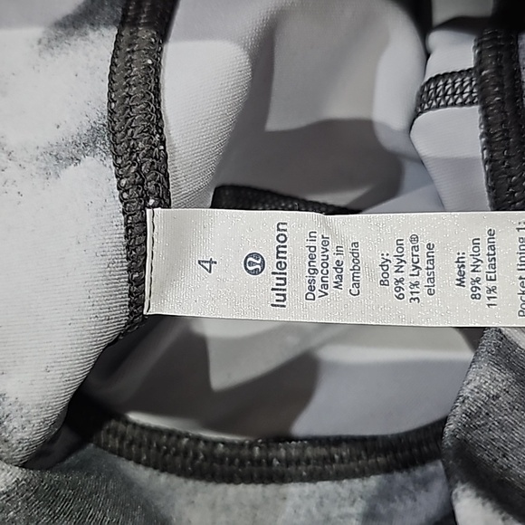 * NWT Lululemon Train Times 7/8 Pant in Blush Blossom Alpine White Black Size 4 - Picture 6 of 8